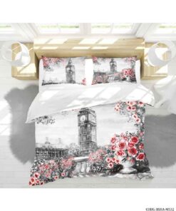 سرویس روتختی و لحاف دوختدار سه بعدی دو نفره مدل برج ساعت