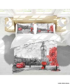 روتختی و لحاف دوختدار سه بعدی دو نفره مدل برج ساعت 2