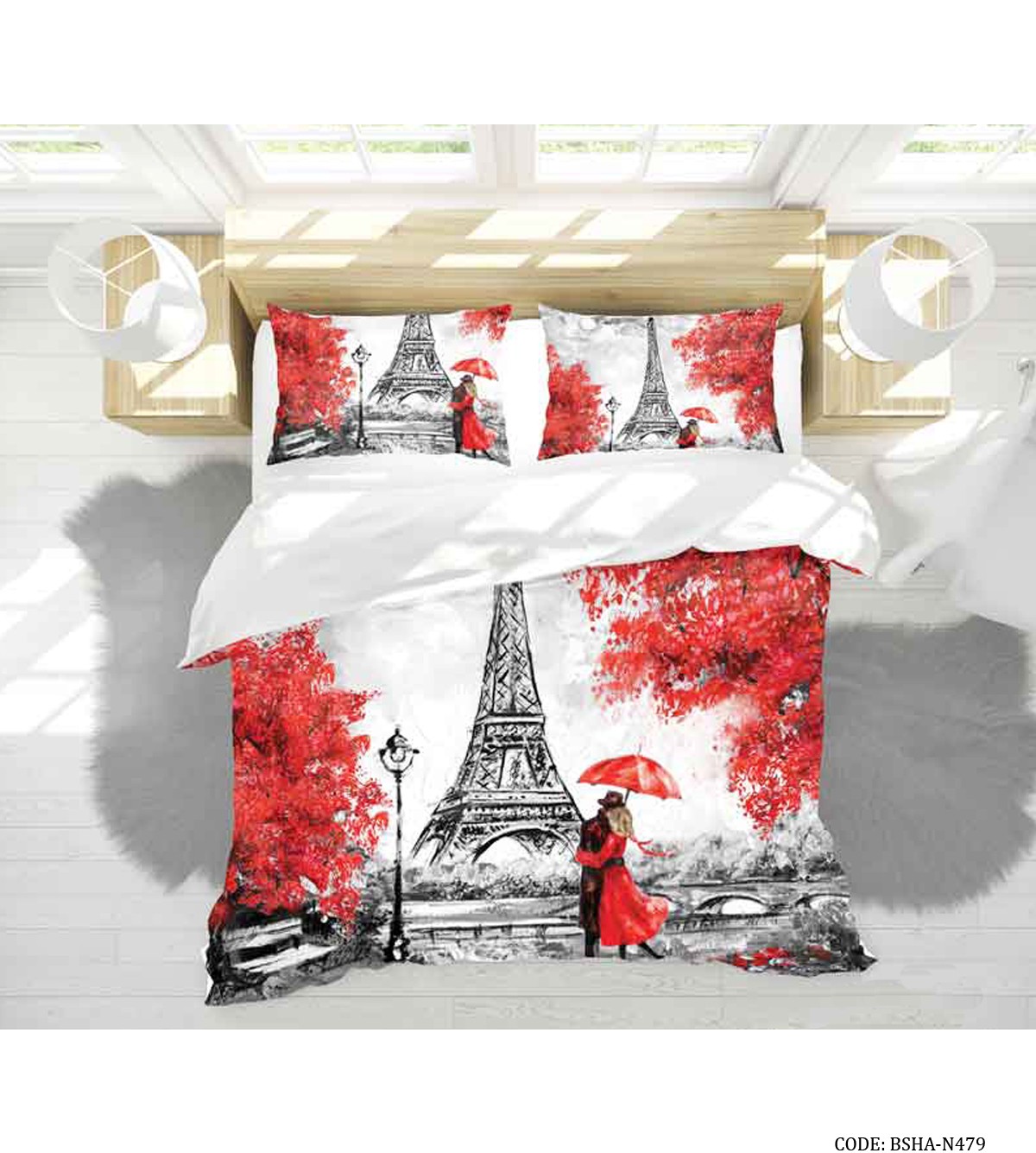 سرویس روتختی و لحاف دوختدار سه بعدی دو نفره مدل EIFFEL