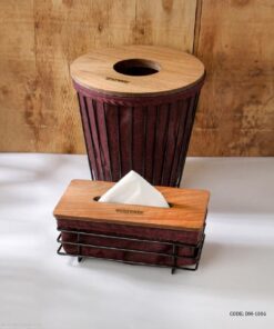 سطل و دستمال فلزی با کاور پارچه ای مدل ستاره