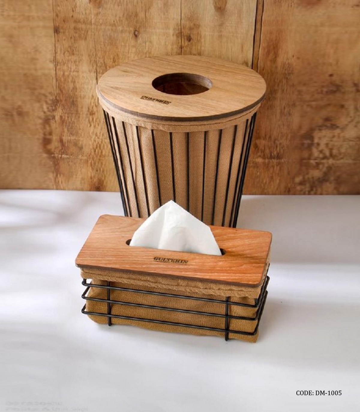 ست سطل و دستمال فلزی مشکی نسکافه ای مدل ستاره