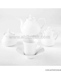 سرویس چای خوری جدید 6 نفره زرین طرح سفید