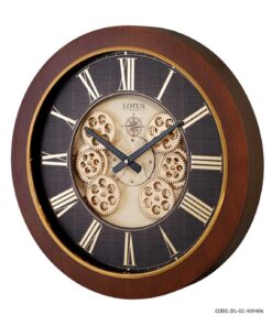 ساعت دیواری چوبی گرد لوتوس مدل BROOKLINE