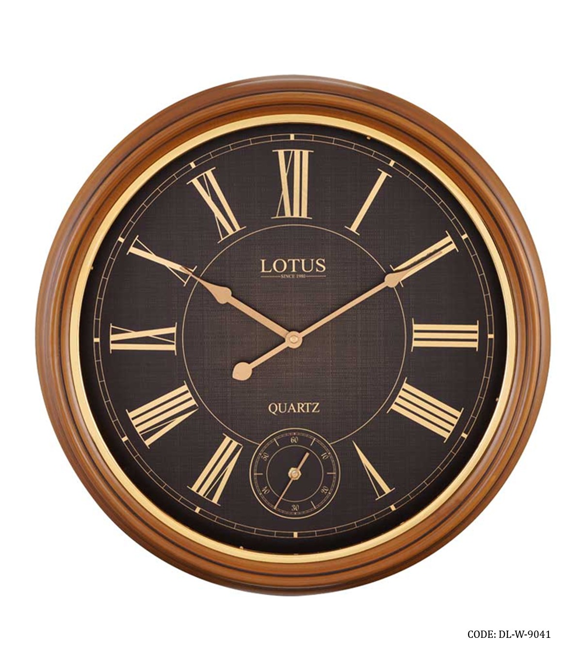 ساعت دیواری چوبی با اعداد رومی لوتوس مدل FRANKLINE