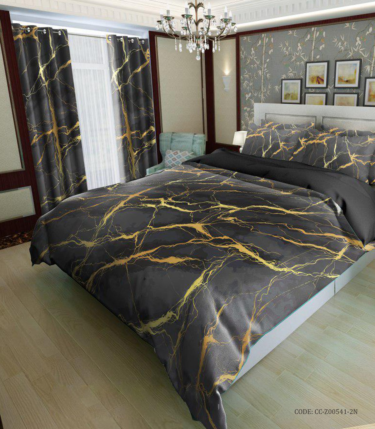 روتختی و لحاف دوختدار دو نفره مدل ماربل