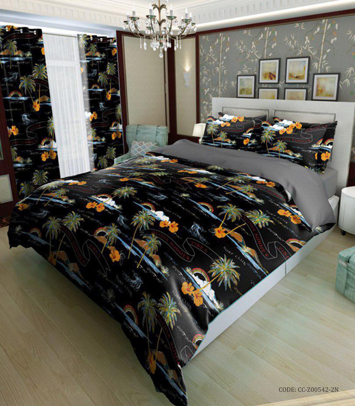 ست روتختی و لحاف دوختدار دو نفره مدل جزیره