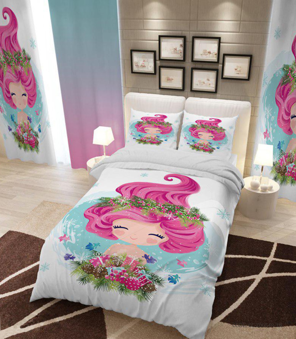 ست روتختی و ملحفه کشدار یک نفره دخترانه مدل girl