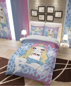 روتختی و ملحفه یک نفره دخترانه مدل kiss me