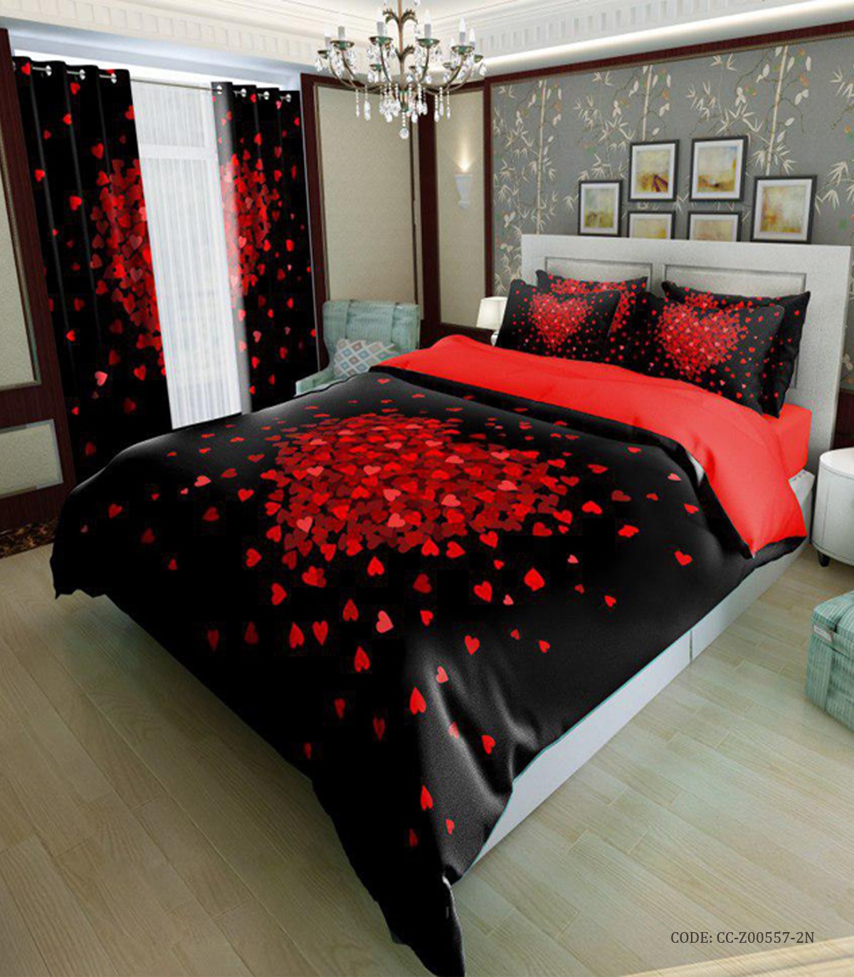 روتختی و لحاف دوختدار دو نفره مدل heart