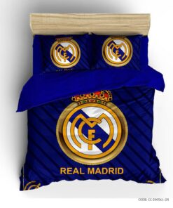 سرویس روتختی و ملحفه کشدار دو نفره مدل real madrid