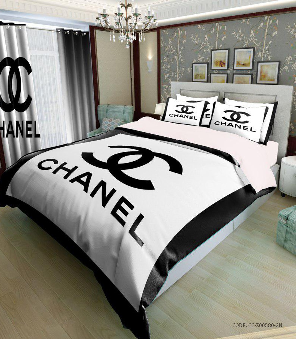 سرویس روتختی و لحاف دوختدار دو نفره طرح چنل