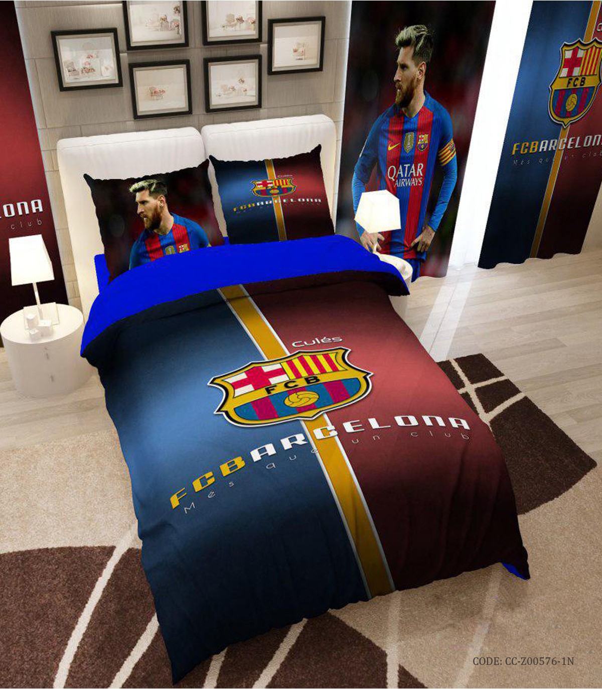 ست روتختی و لحاف دوختدار پسرانه مدل لیونل مسی