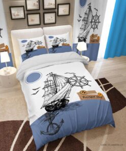 روتختی و ملحفه کشدار یک نفره مدل کشتی