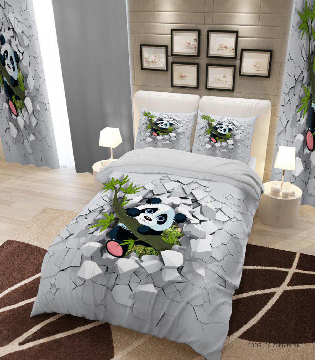 سرویس روتختی و ملحفه کشدار یک نفره مدل پاندا