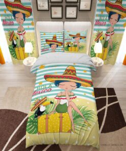 ست روتختی و لحاف دوختدار یک نفره مدل hold mexico