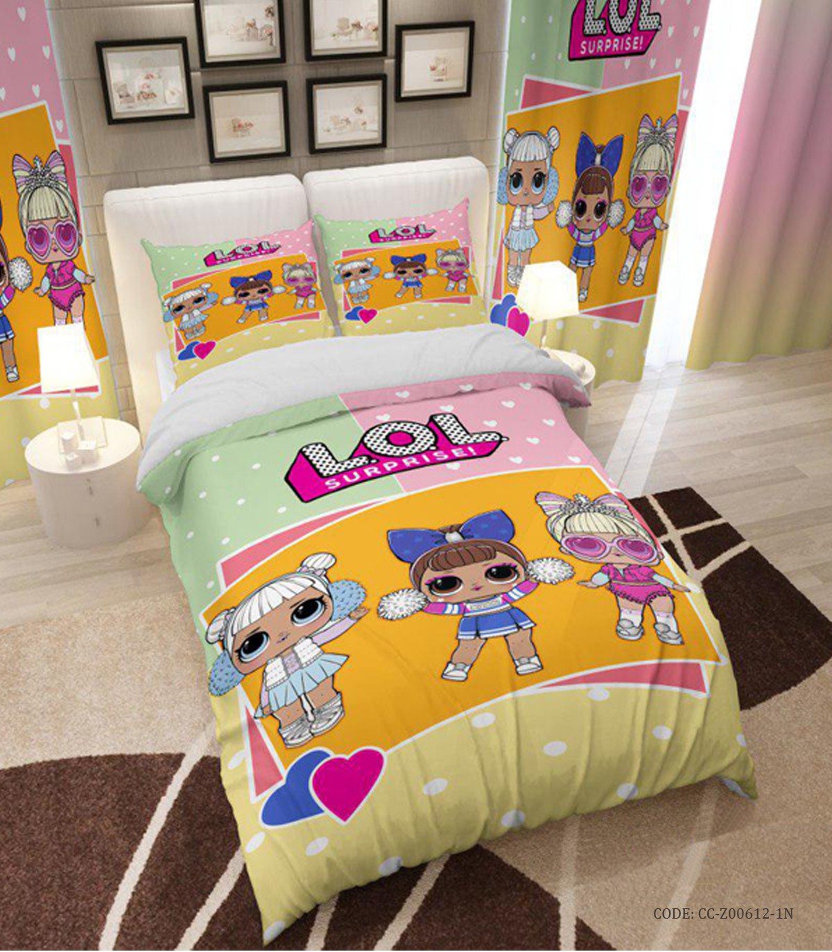 سرویس روتختی و لحاف دوختدار یک نفره مدل LOL