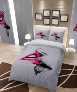 روتختی و ملحفه کشدار دخترانه یک نفره مدل LIPS