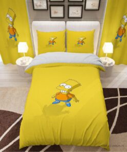 سرویس روتختی و ملحفه کشدار انیمیشنی یک نفره مدل بارت سیمپسون