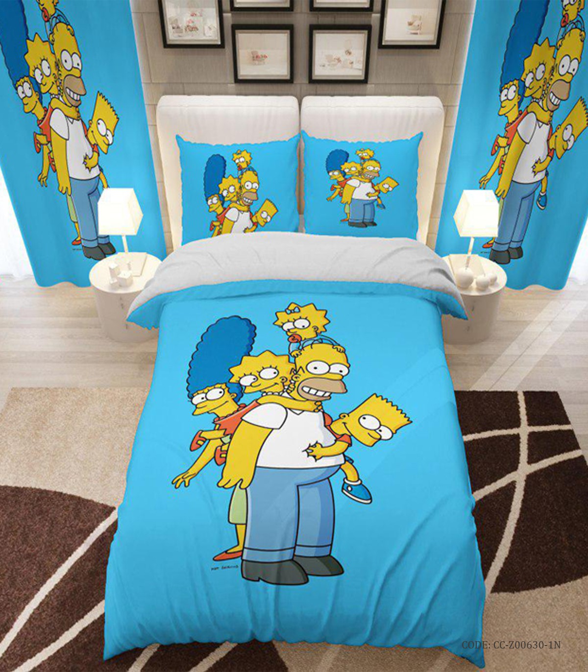 روتختی و لحاف دوختدار انیمیشنی یک نفره مدل سیمپسون ها
