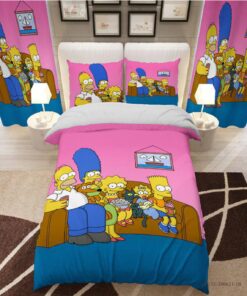 ست روتختی و لحاف دوختدار انیمیشنی یک نفره مدل سیمپسون ها 2