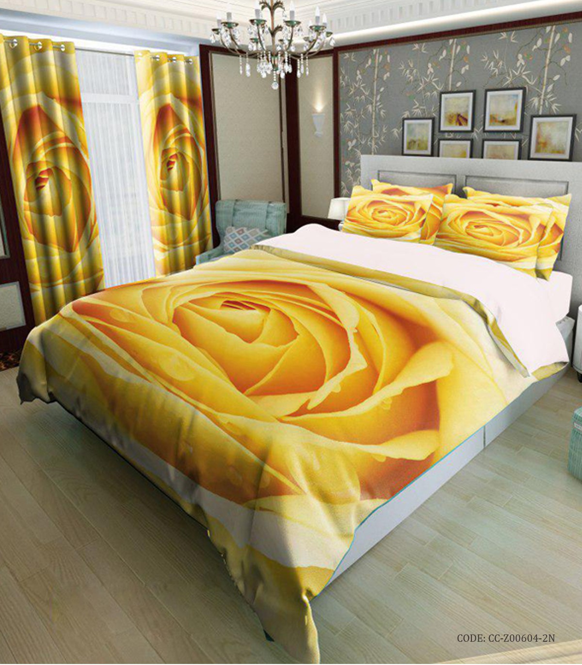 روتختی و لحاف دوختدار مدل رز زرد