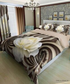 سرویس خواب روتختی و لحاف دوختدار مدل رز سفید