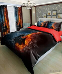 ست روتختی و ملحفه کشدار دو نفره مدل گیتار