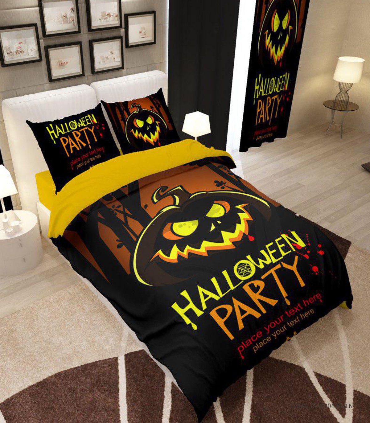 روتختی و ملحفه کشدار یک نفره مدل هالووین