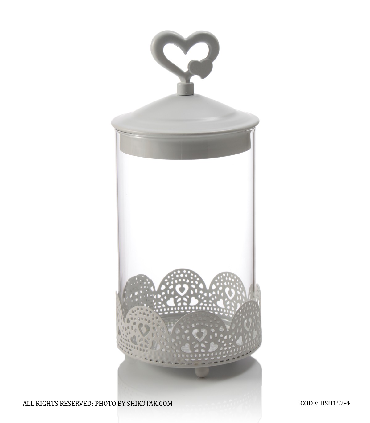 کندی باکس سفید در قلبی فلزی بدون پایه