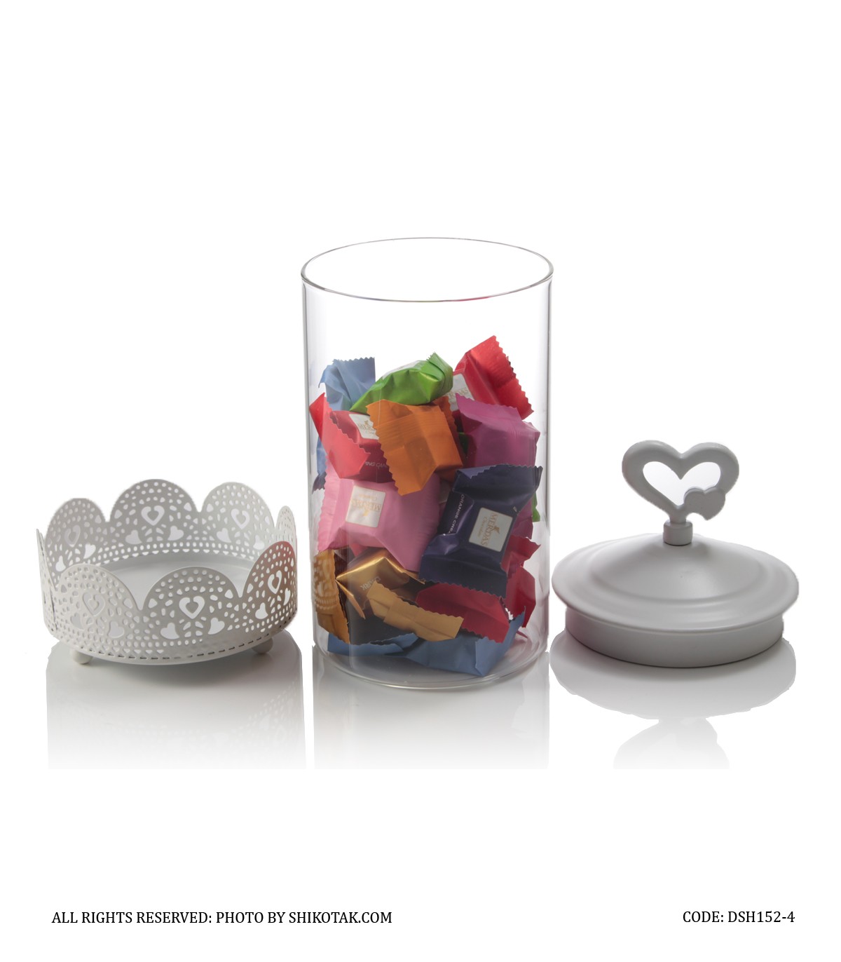 کندی باکس سفید در قلبی فلزی بدون پایه