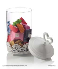 کندی باکس سفید در قلبی فلزی بدون پایه