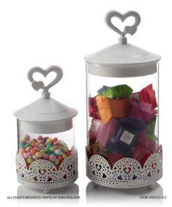 کندی باکس سفید در قلبی فلزی بدون پایه