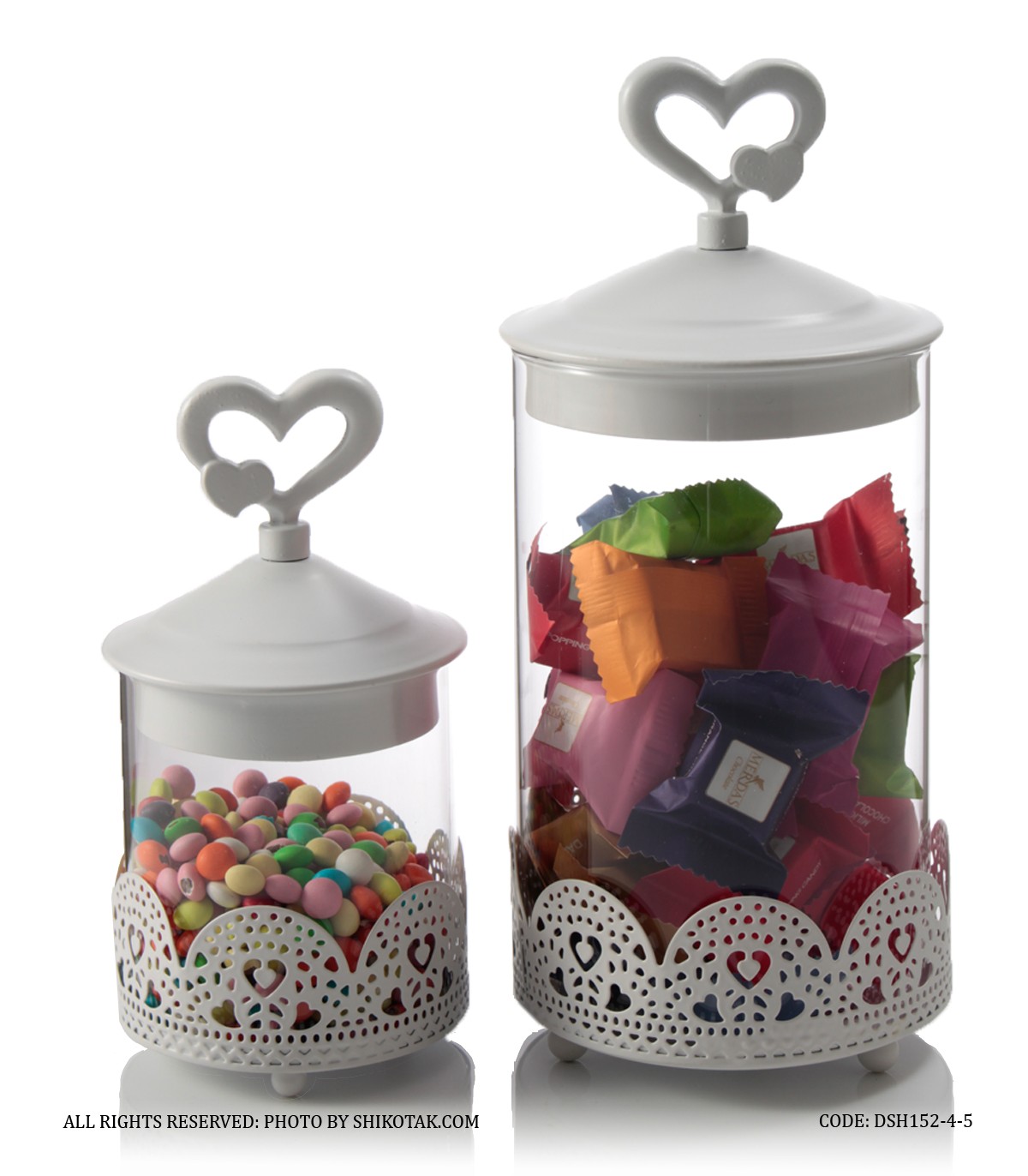 کندی باکس سفید در قلبی فلزی بدون پایه