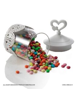 کندی باکس سفید در قلبی فلزی بدون پایه