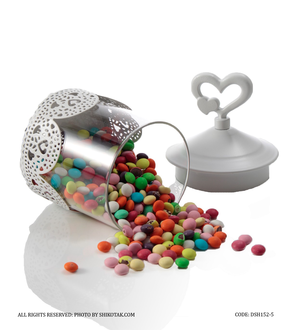 کندی باکس سفید در قلبی فلزی بدون پایه