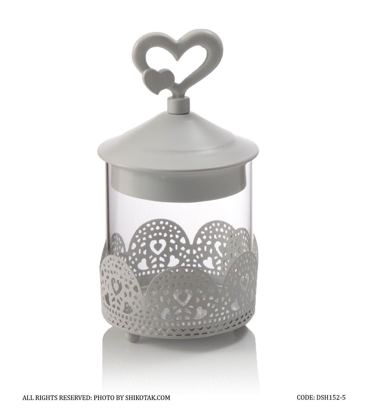 کندی باکس سفید در قلبی فلزی بدون پایه