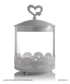 کندی باکس در قلبی فلزی بدون پایه سفید