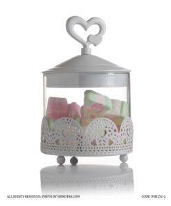 کندی باکس در قلبی فلزی بدون پایه سفید