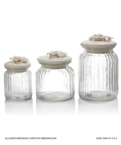 بانکه گل برجسته با درب سرامیکی گل سفید مدل بنفشه