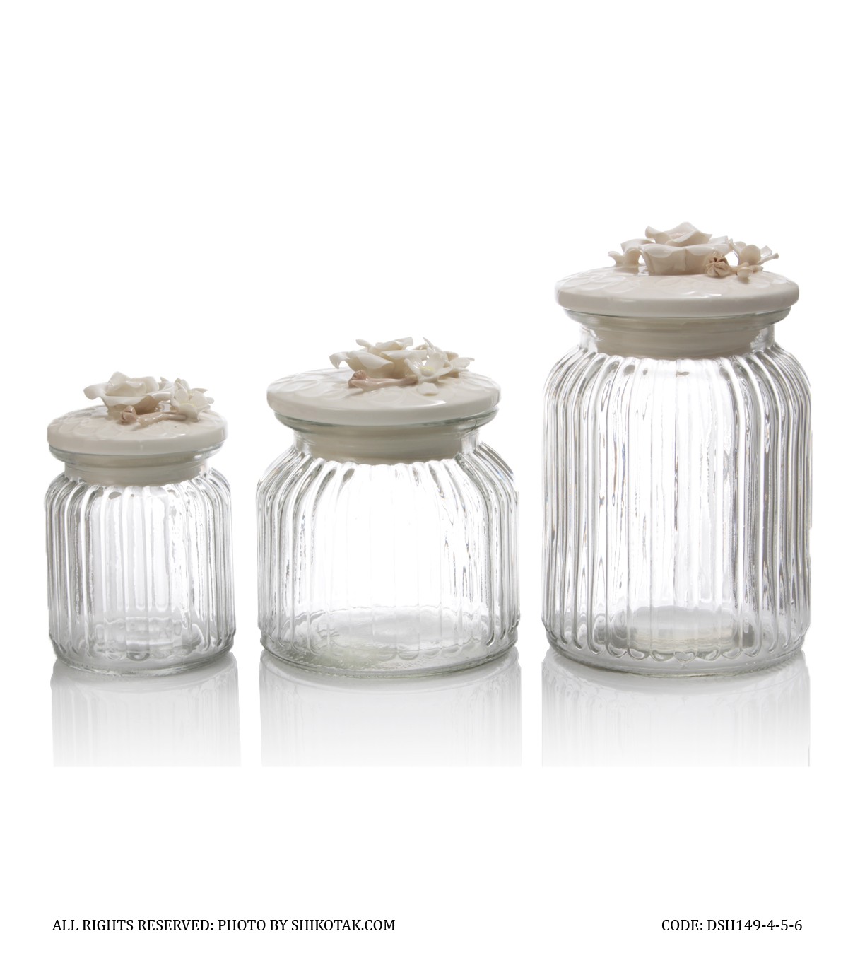 بانکه گل برجسته با درب سرامیکی گل سفید مدل بنفشه