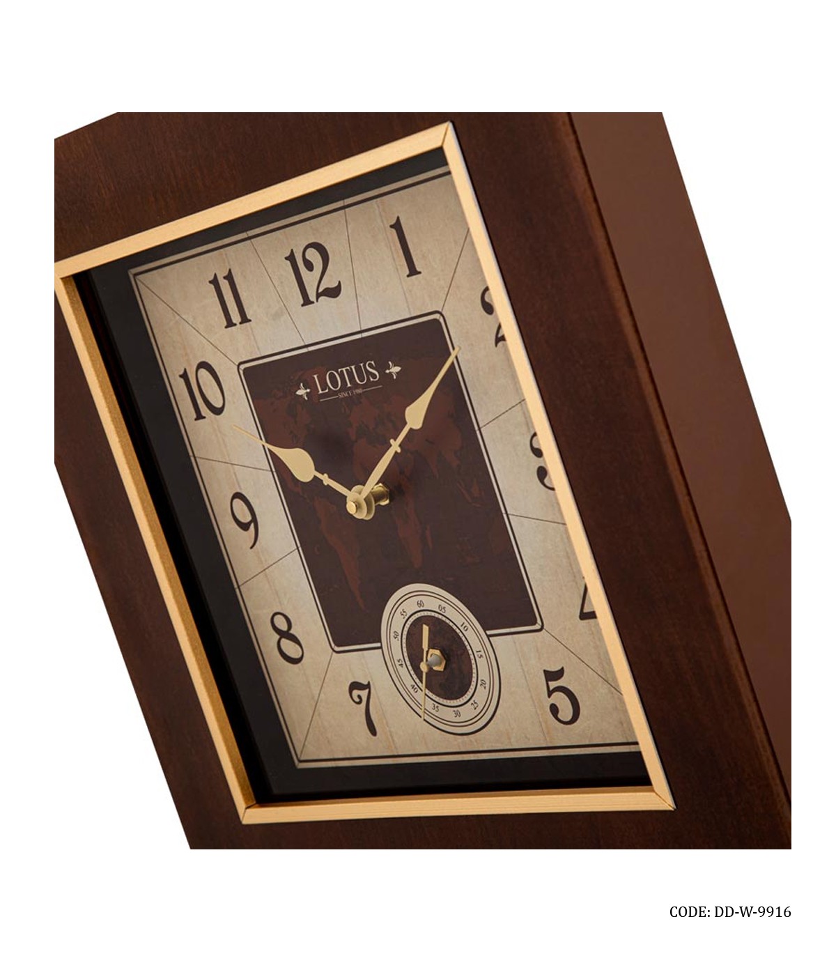 ساعت دیواری چوبی مربع مدل 9916