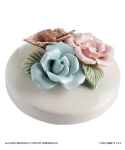 بانکه حبوبات شیشه ای در گل دار مدل رز