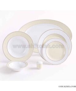 ظروف چینی زرین 6 نفره زرین طرح میلانو کرم