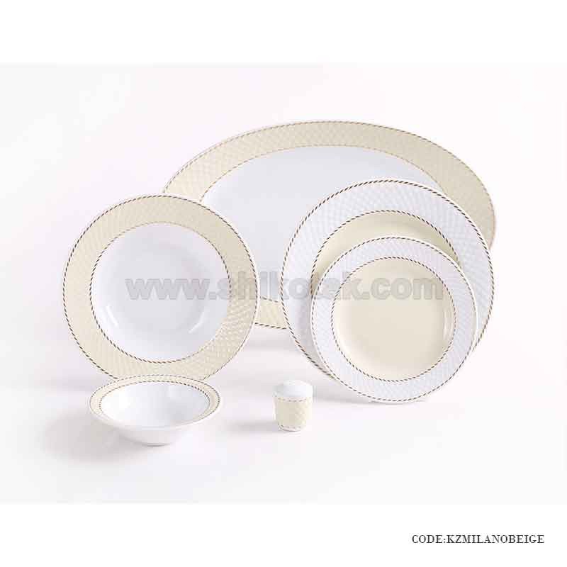 ظروف چینی زرین 6 نفره زرین طرح میلانو کرم