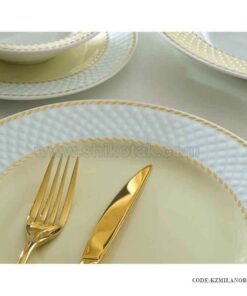 ظروف چینی زرین 6 نفره زرین طرح میلانو کرم