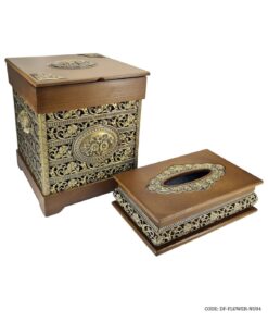 ست سطل و جادستمالی ام دی اف عسلی طرح نهال