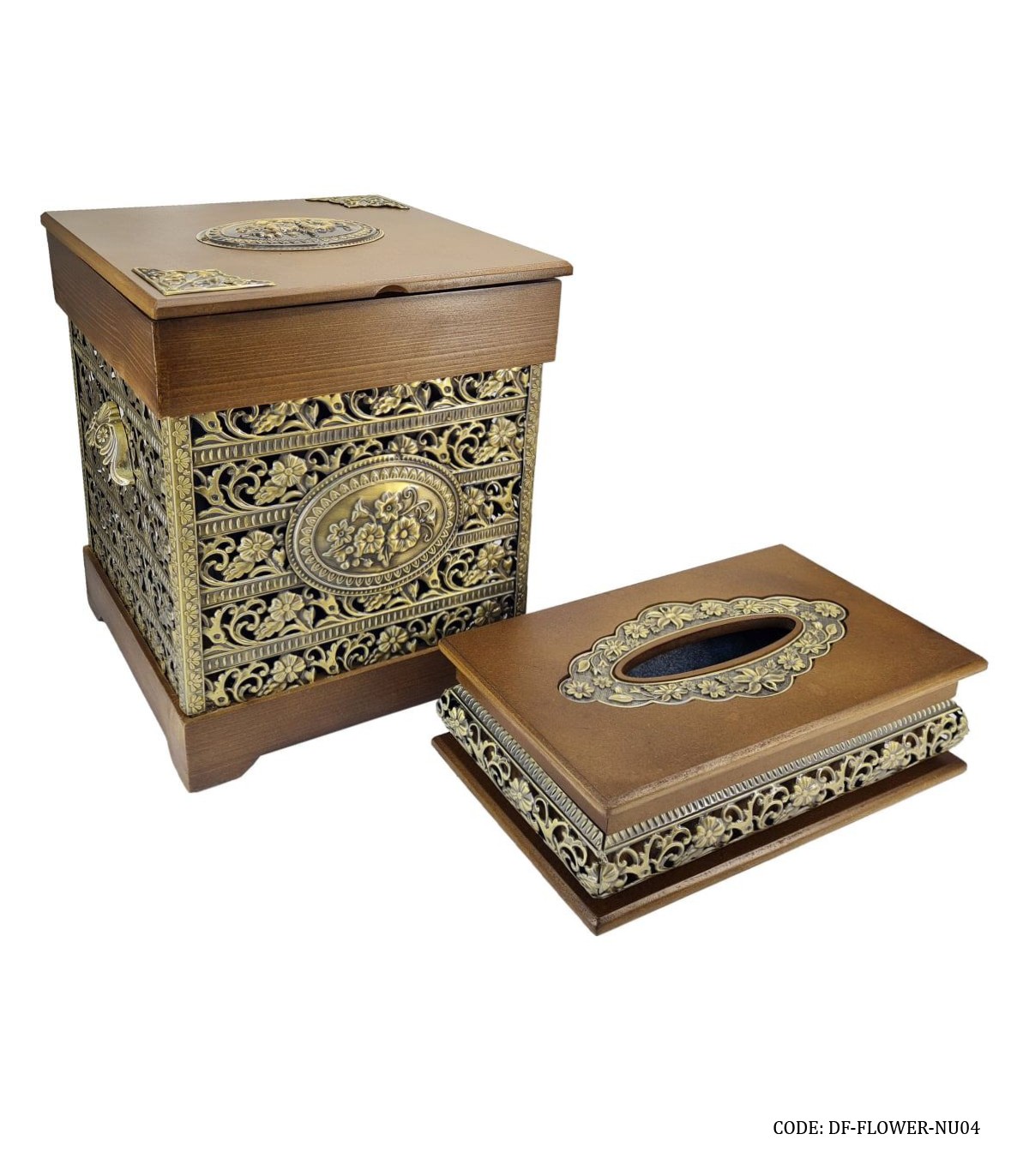 ست سطل و جادستمالی ام دی اف عسلی طرح نهال