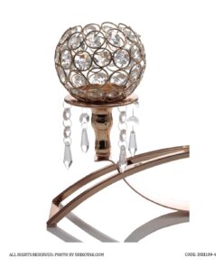 جاشمعی پایه دار کریستالی 3 شعله هلالی