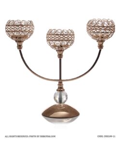 جاشمعی استیل طلایی 3 شعله مدل Soha