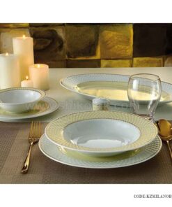 ظروف چینی زرین 6 نفره زرین طرح میلانو کرم